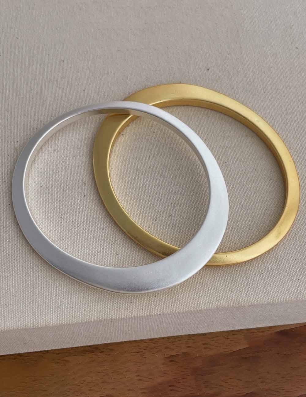 Minimalist Matte Irregular Round Bangle Bracelet