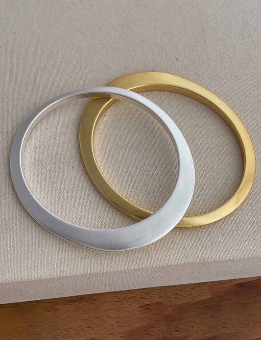 Minimalist Matte Irregular Round Bangle Bracelet