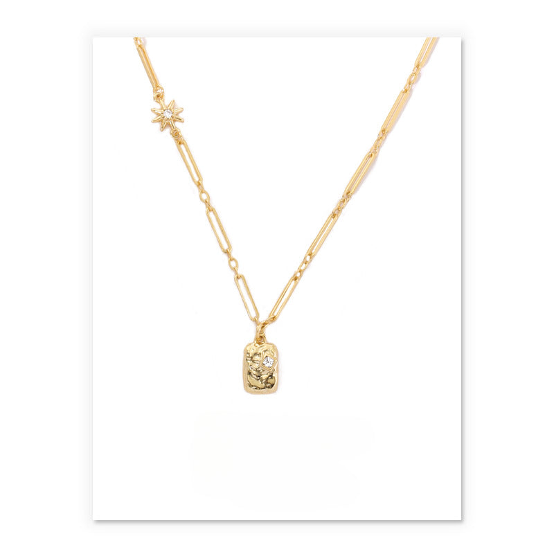 Vintage  Diamond Square Necklace