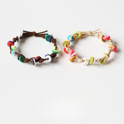 Colorful Buttons Plait Hair Tie