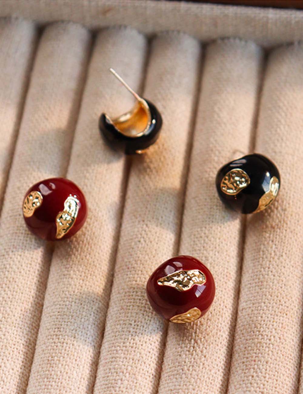 Trendy Round Enamel Drip Glaze Stud Earrings