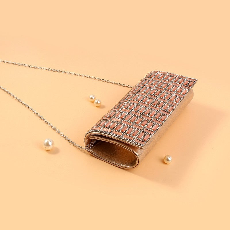 Party Vintage Glass Rhinestone Geometric Clutch Bag