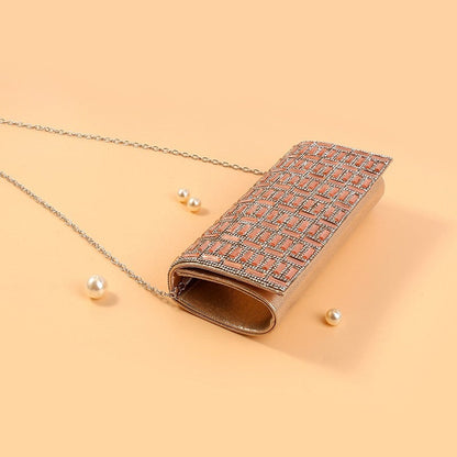 Party Vintage Glass Rhinestone Geometric Clutch Bag