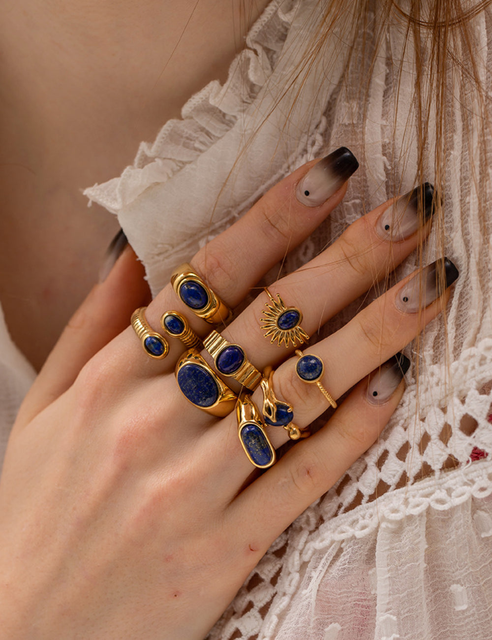 Vintage Titanium Gemstone Ring