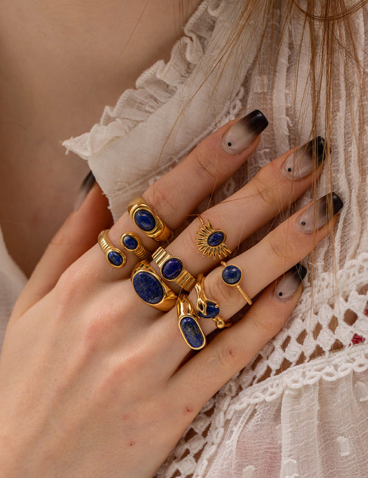 Vintage Titanium Gemstone Ring