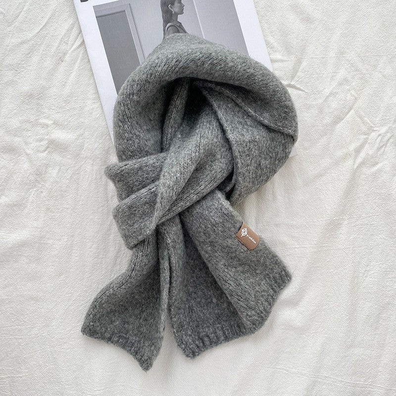Solid Color Knitted Woolen Scarf