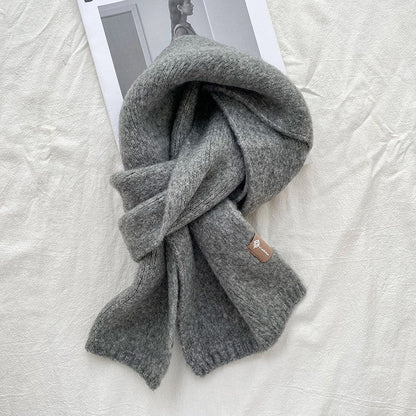 Solid Color Knitted Woolen Scarf