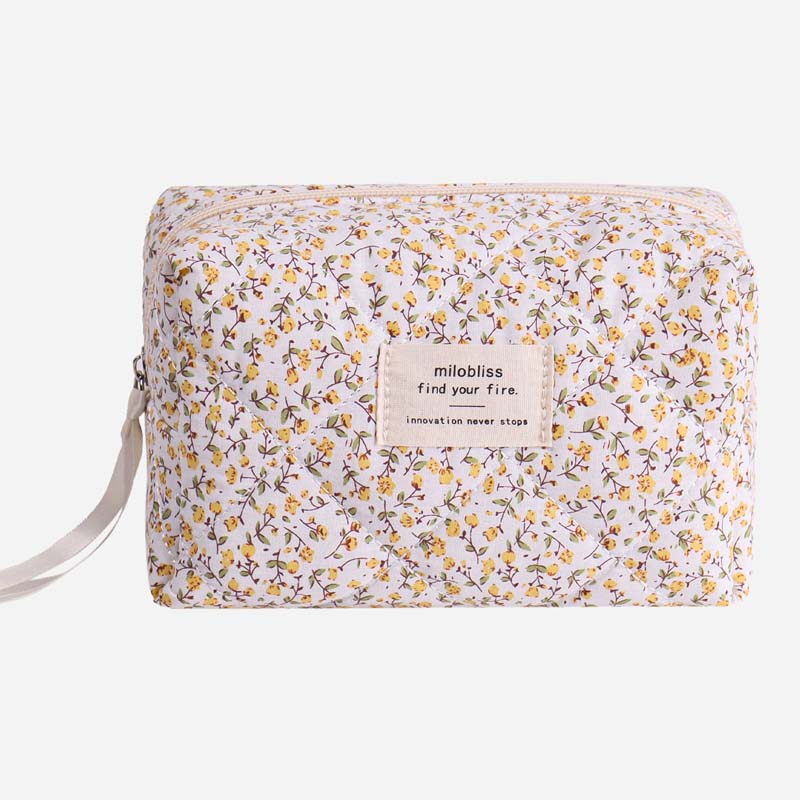 Cute Flower Print Portable Makeup Bag