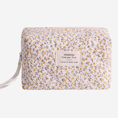 Cute Flower Print Portable Makeup Bag