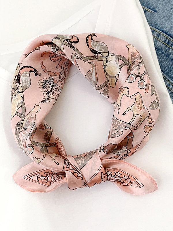 Animal Printed Sun-Protection Small Square Scarf
