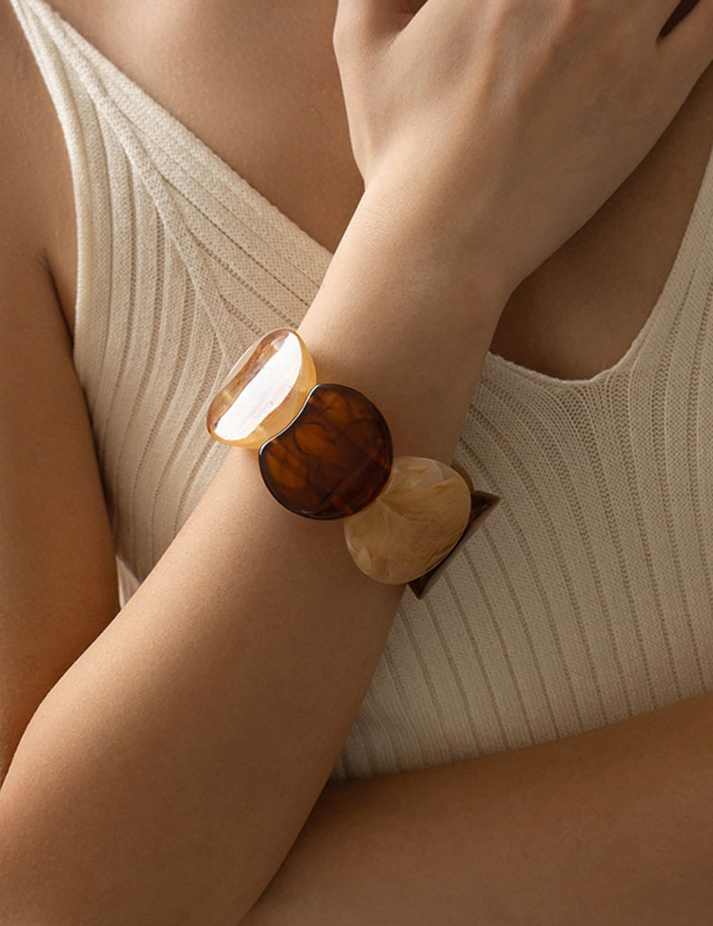 Trendy Irregular Texture Acrylic Bangle Bracelet