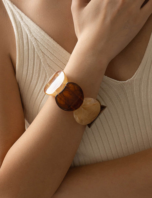 Trendy Irregular Texture Acrylic Bangle Bracelet