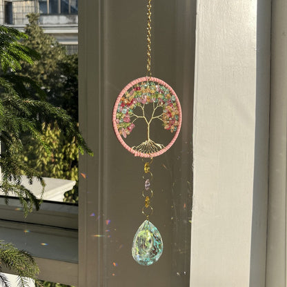 Tree Colorful Stone Crystal Home Hangings