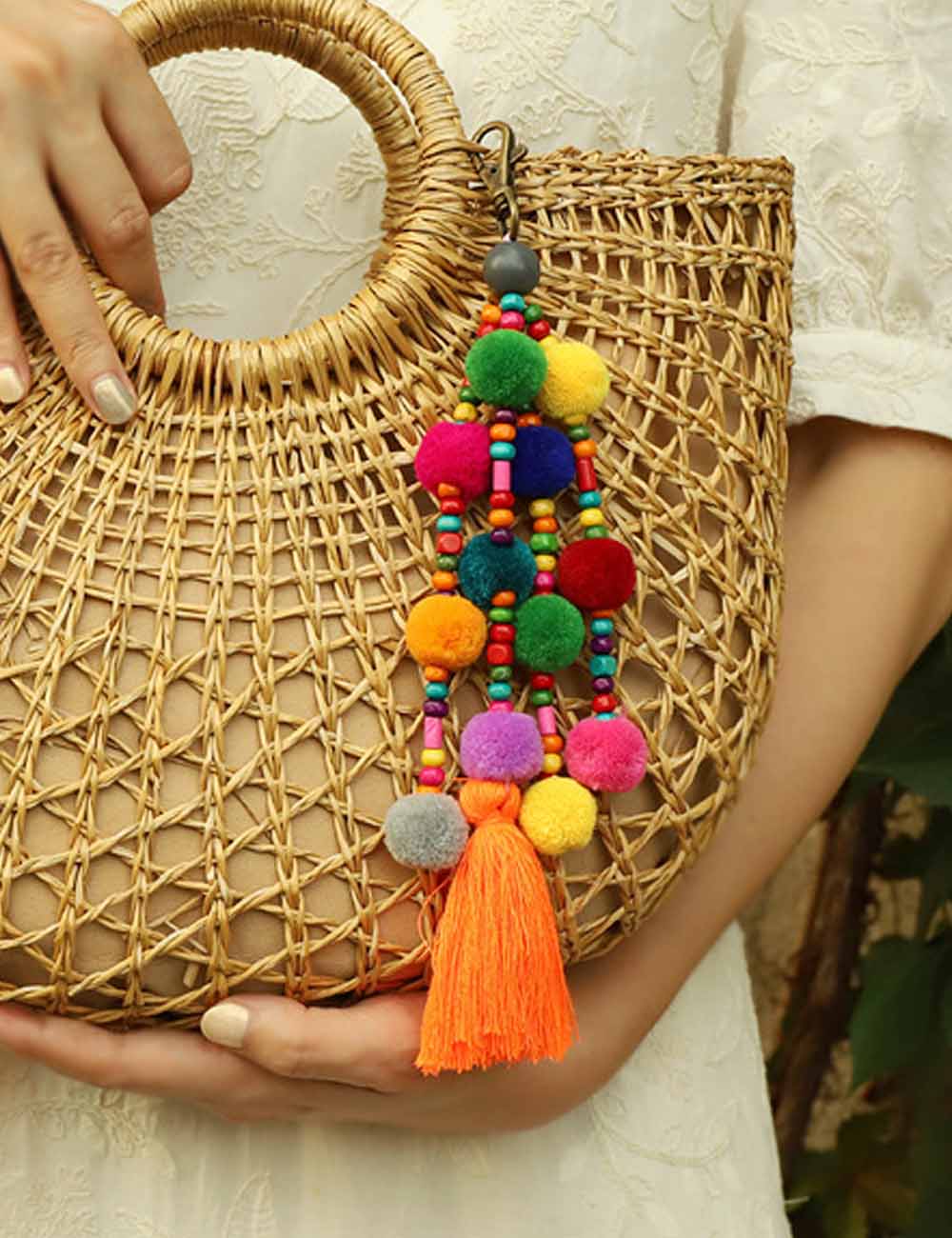Vintage Bohemian Pom-Pom Tassel Bag Charm