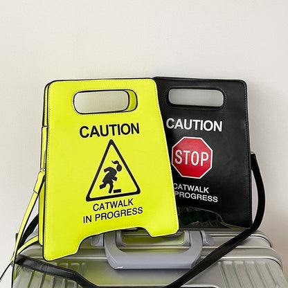 Creative Warning Sign Handle Bag
