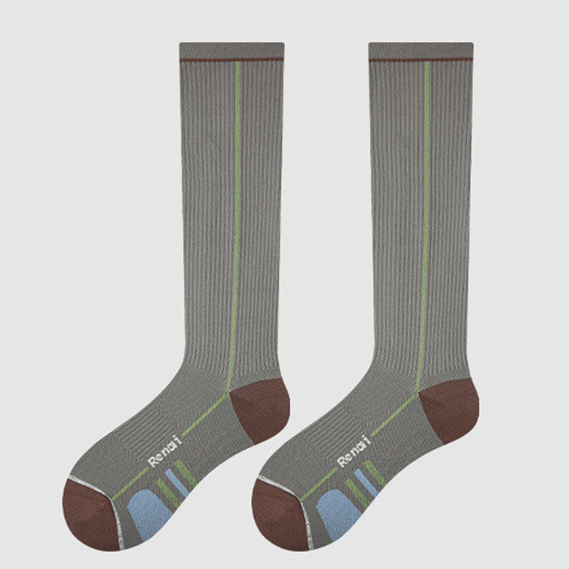 Simple Color Block Compression Calf Socks