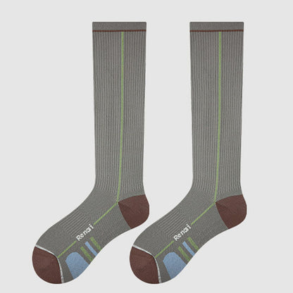 Simple Color Block Compression Calf Socks