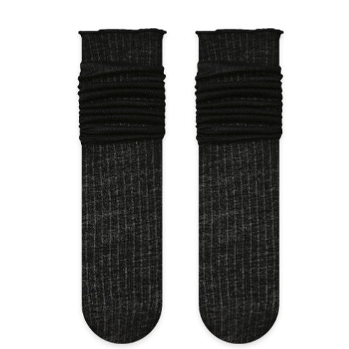 Minimalist Mesh Lace Trim Slouch Socks