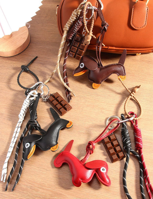 Leather Dog Rope Braided Bag Charms