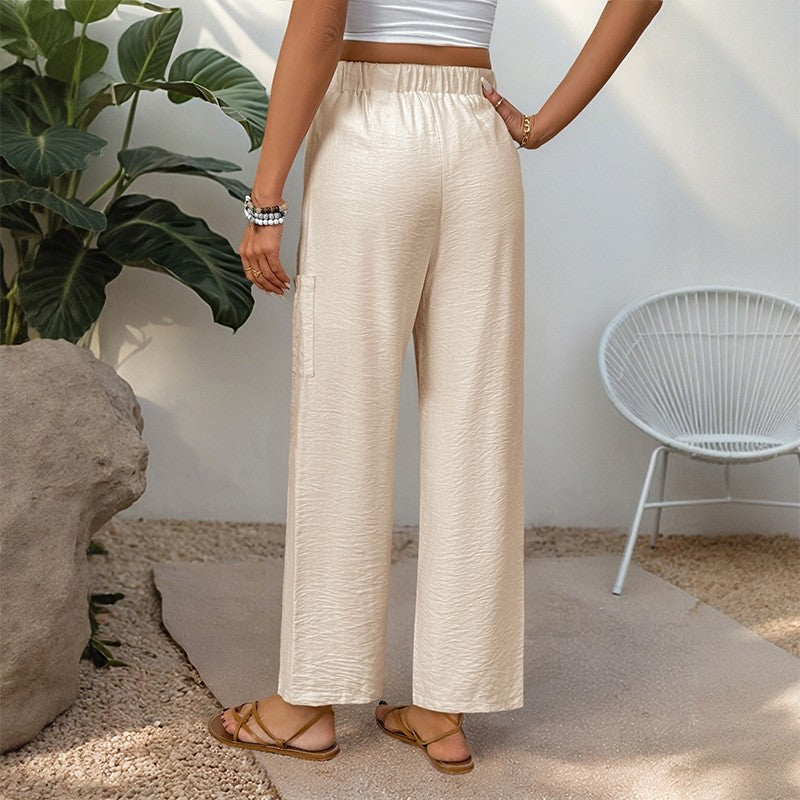Casual Texture Straight Leg Pants