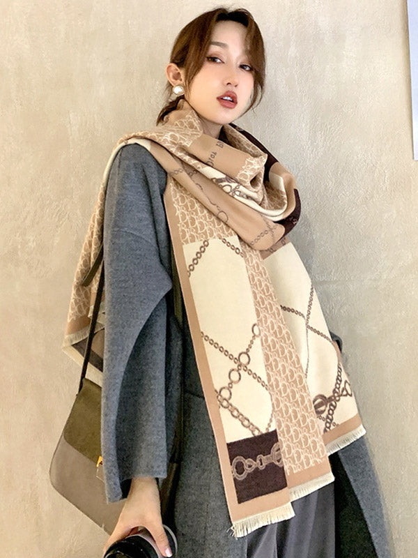 Imitation Cashmere Printed Double-Side Shawl Scarf
