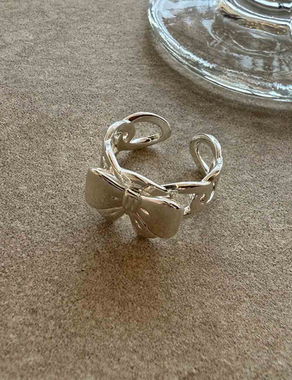 Trendy Silver Wide Open Band Ring