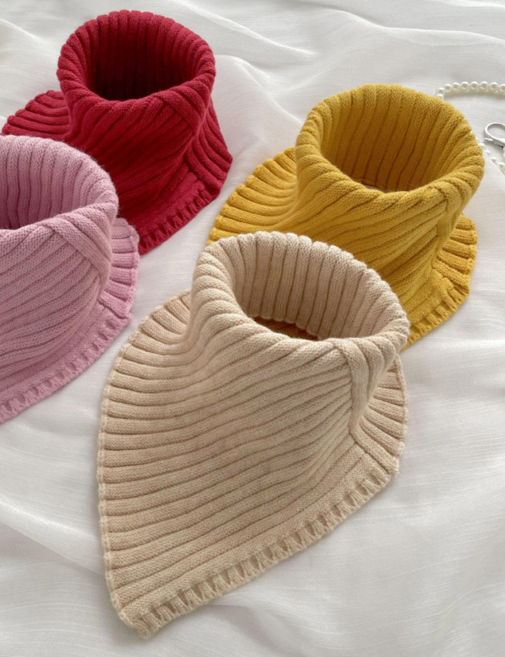 Solid Color High Collar Warm Knit Scarve