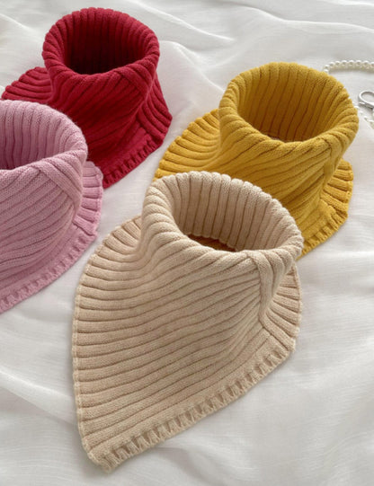 Solid Color High Collar Warm Knit Scarve