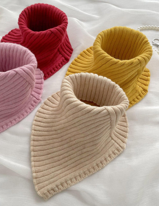 Solid Color High Collar Warm Knit Scarve