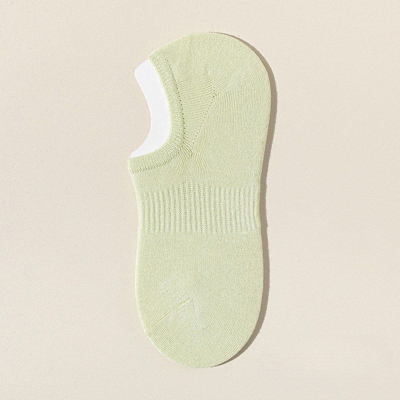 Solid Color Ribbed Low Ankle Socks