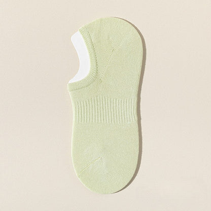 Solid Color Ribbed Low Ankle Socks