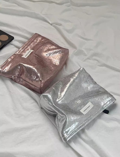 Simple Shining Large Capacity Portable Cosmetic Bag