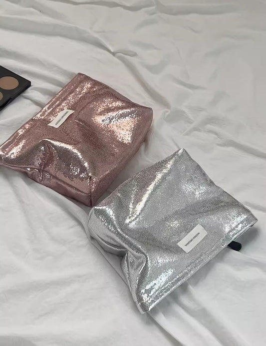Simple Shining Large Capacity Portable Cosmetic Bag