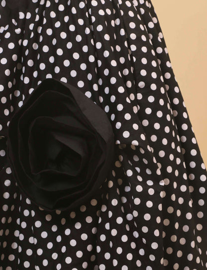 Irregular Hem Flower Decoration Midi Skirt