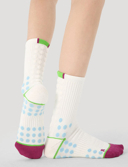 Sports Color Block Breathable Crew Socks