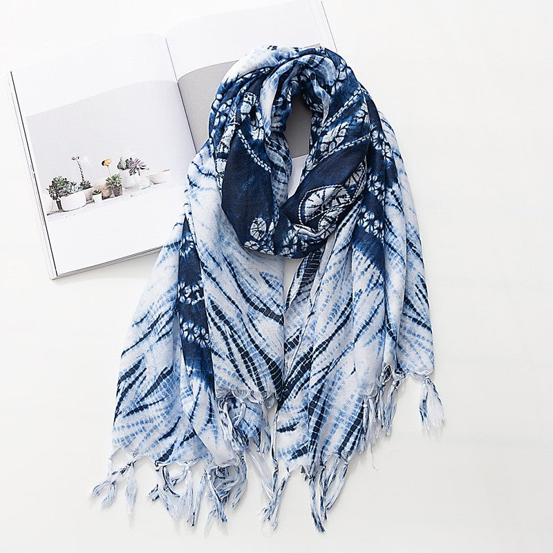 Fashion Tie Dye Tassel Scarf