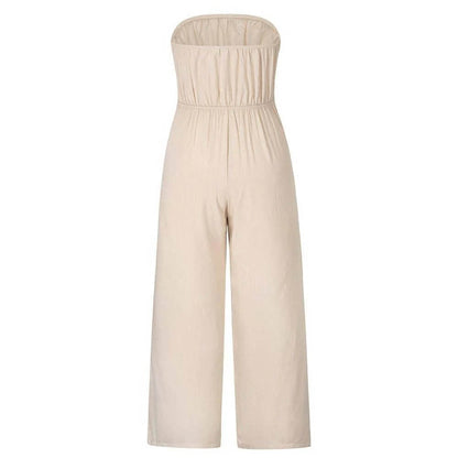 Strapless String Tie Jumpsuit