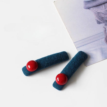 Color Block Ball Decor Hair Clips