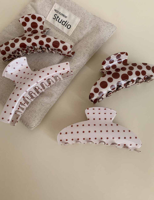 Simple Polka Dot Color Block Hair Claw