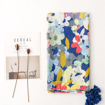 Fashion Tropical Botanical Camouflage Floral Scarf