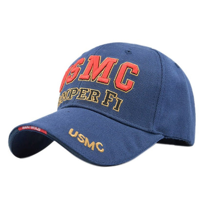 USMC Letter Baseball Cap Basic Sun Hat With Brim