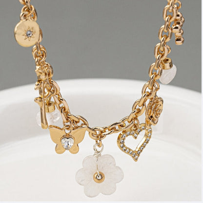 Elegant Flower Pendant Chain Necklace