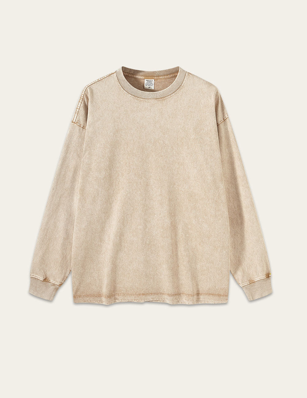 Vintage Washed Crew Neck Long Sleeve T-shirt
