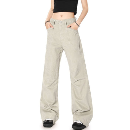 Vintage Washed Straight Leg Cargo Pants