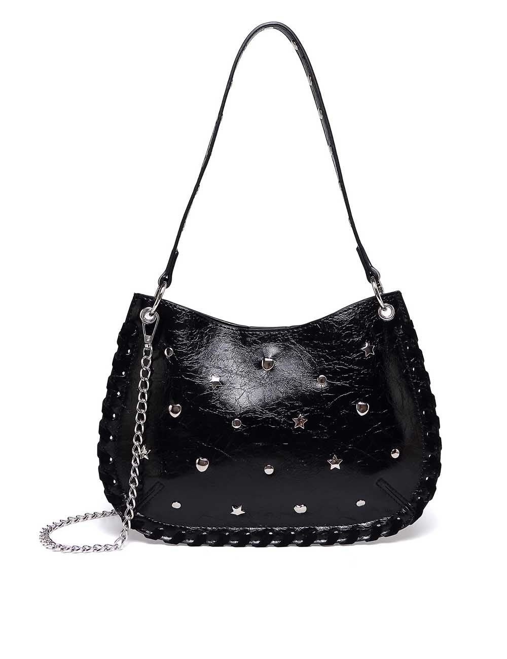 Punk Studded Handmade Chain Crosssbody Bag
