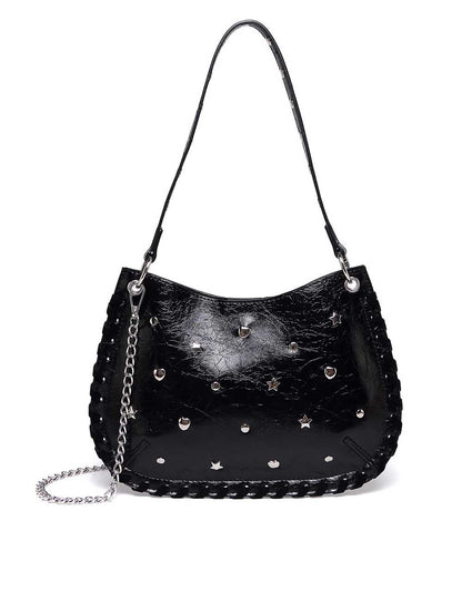 Punk Studded Handmade Chain Crosssbody Bag
