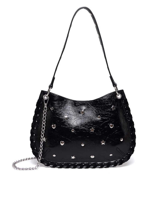 Punk Studded Handmade Chain Crosssbody Bag