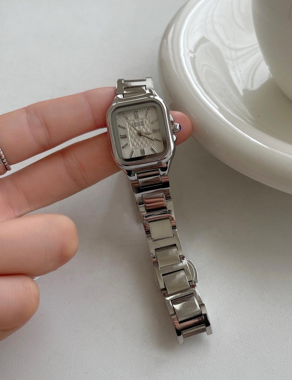 Trendy Square Dial Stainless Steel Bracelet Watch