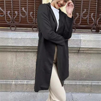 Velvet Suit Collar Casual Trench Coat