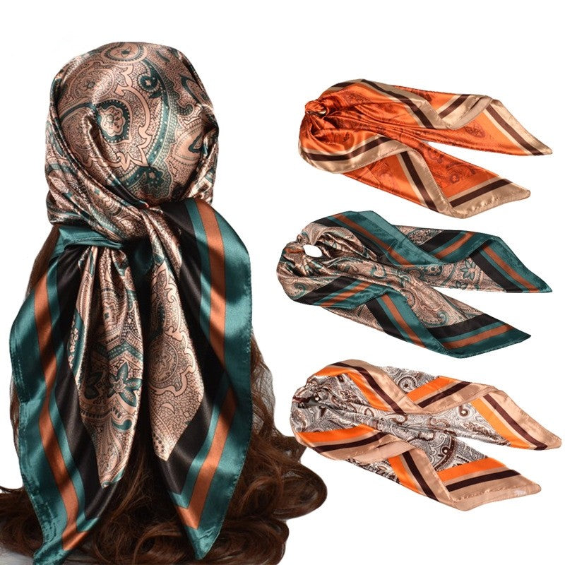 Retro Fashion Geometric Pattern Square Scarf